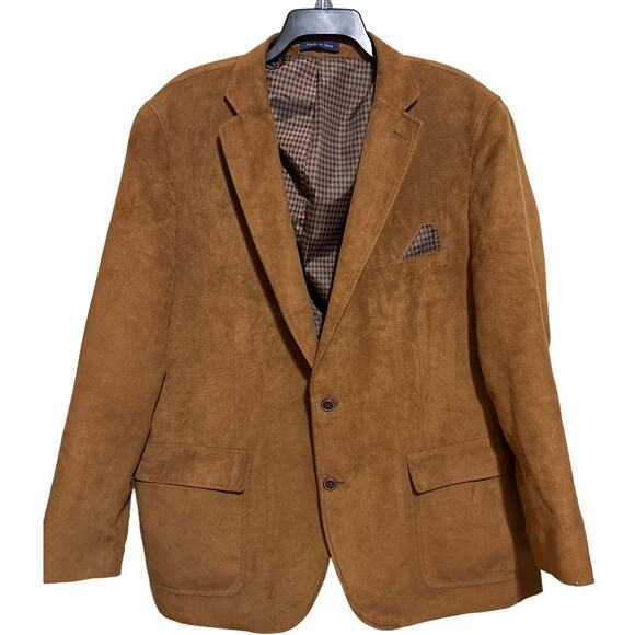 Alan Flusser Faux Suede Blazer Jacket XL - Picture 1 of 6